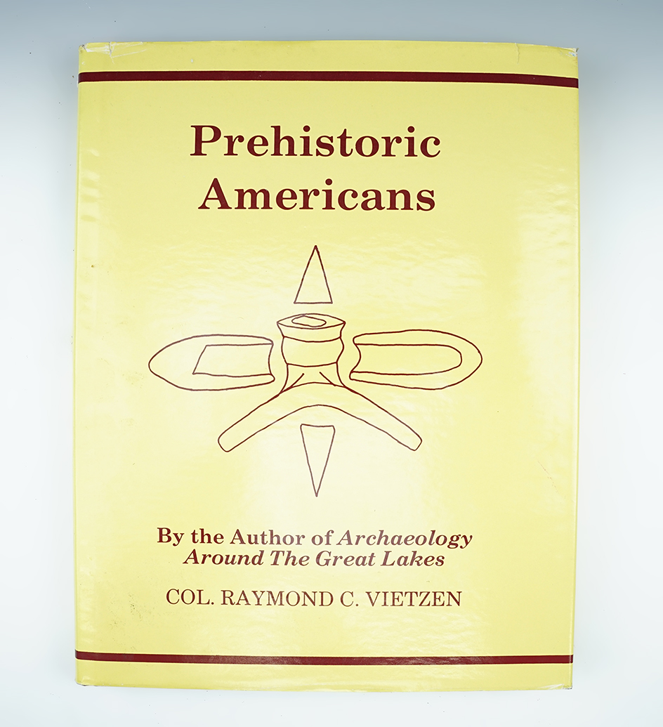 Hardcover book in excellent condition with original dust jacket "Prehistoric Americans" by Vietzen.