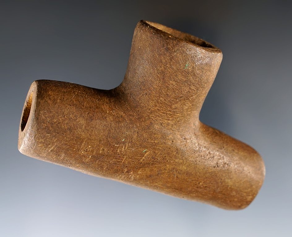 Nicely crafted historic era 3 5/8" stone pipe