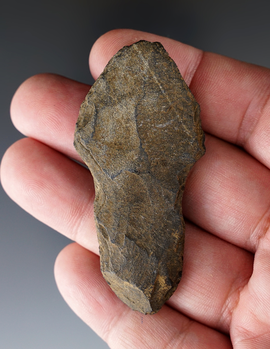 2 5/8" Inuit Slate harpoon tip found in Alaska.