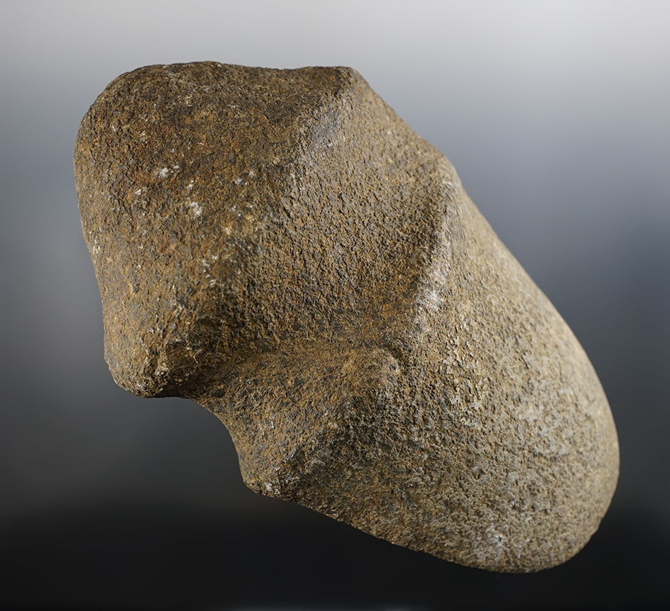 Unique style! 6 3/4" raised ridge slant groove Axe found in Ohio.