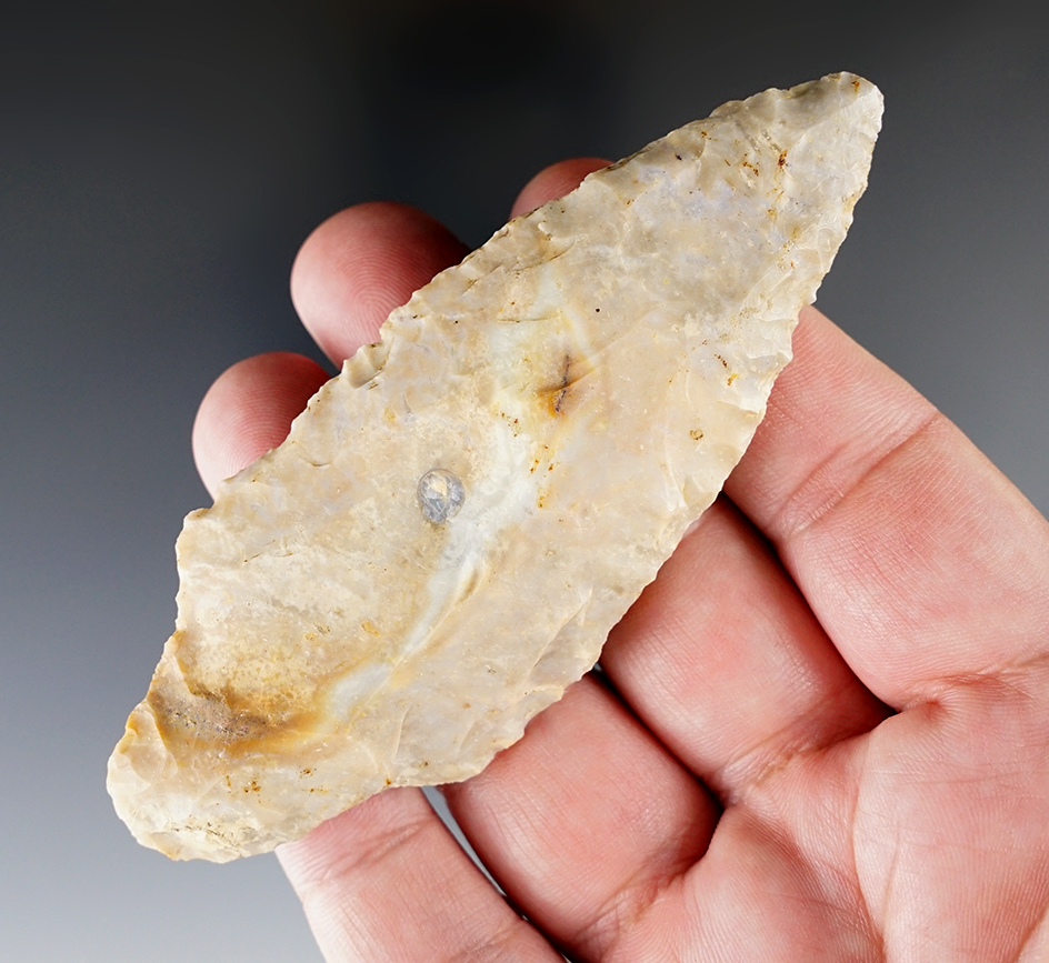 4 3/16" Adena found in Carroll County Georgia. Comes with a Bennett COA.