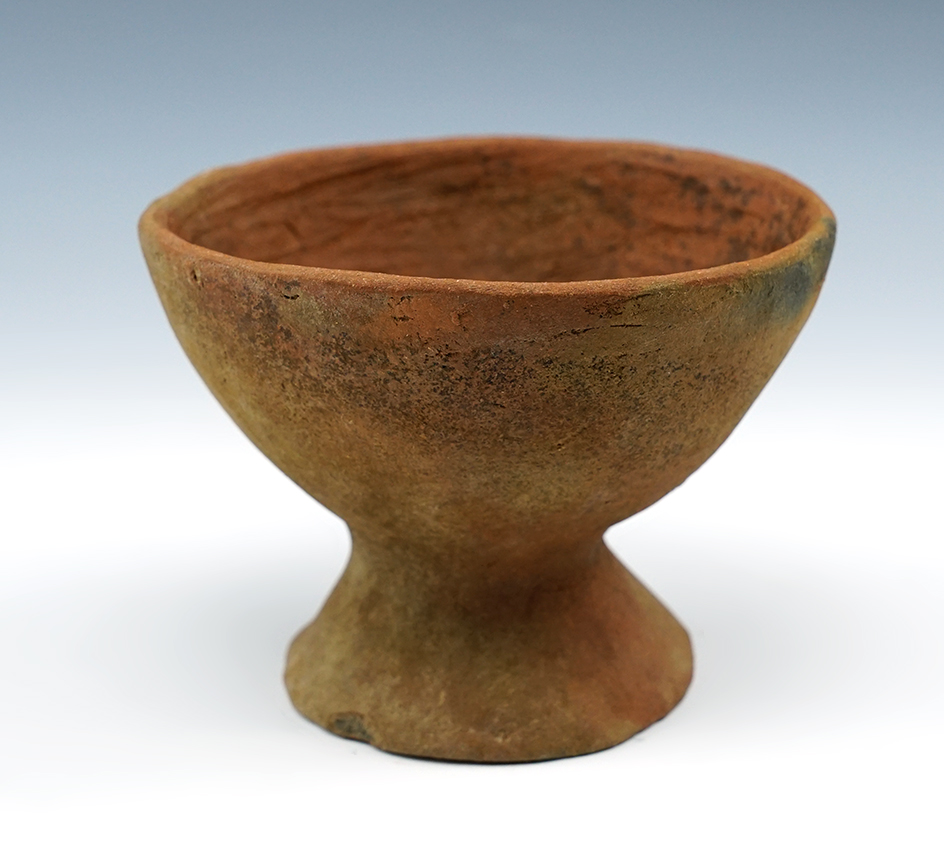 3 3/4" nicely crafted Southwestern Prehistoric pedestal bowl with a couple chips to base - New Mexic
