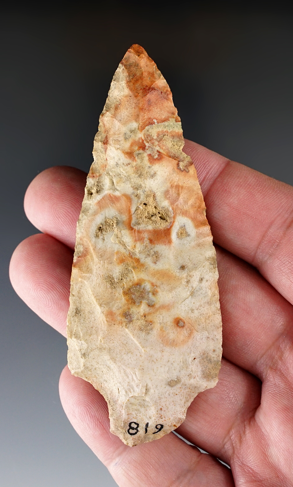 4 3/4" colorful stemmed knife found in Florida.