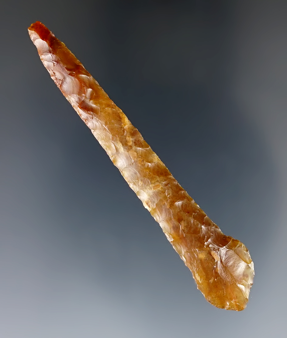 Excellent flaking and style on this 2 7/8" Expanded Base Drill - Roosevelt, Washington.