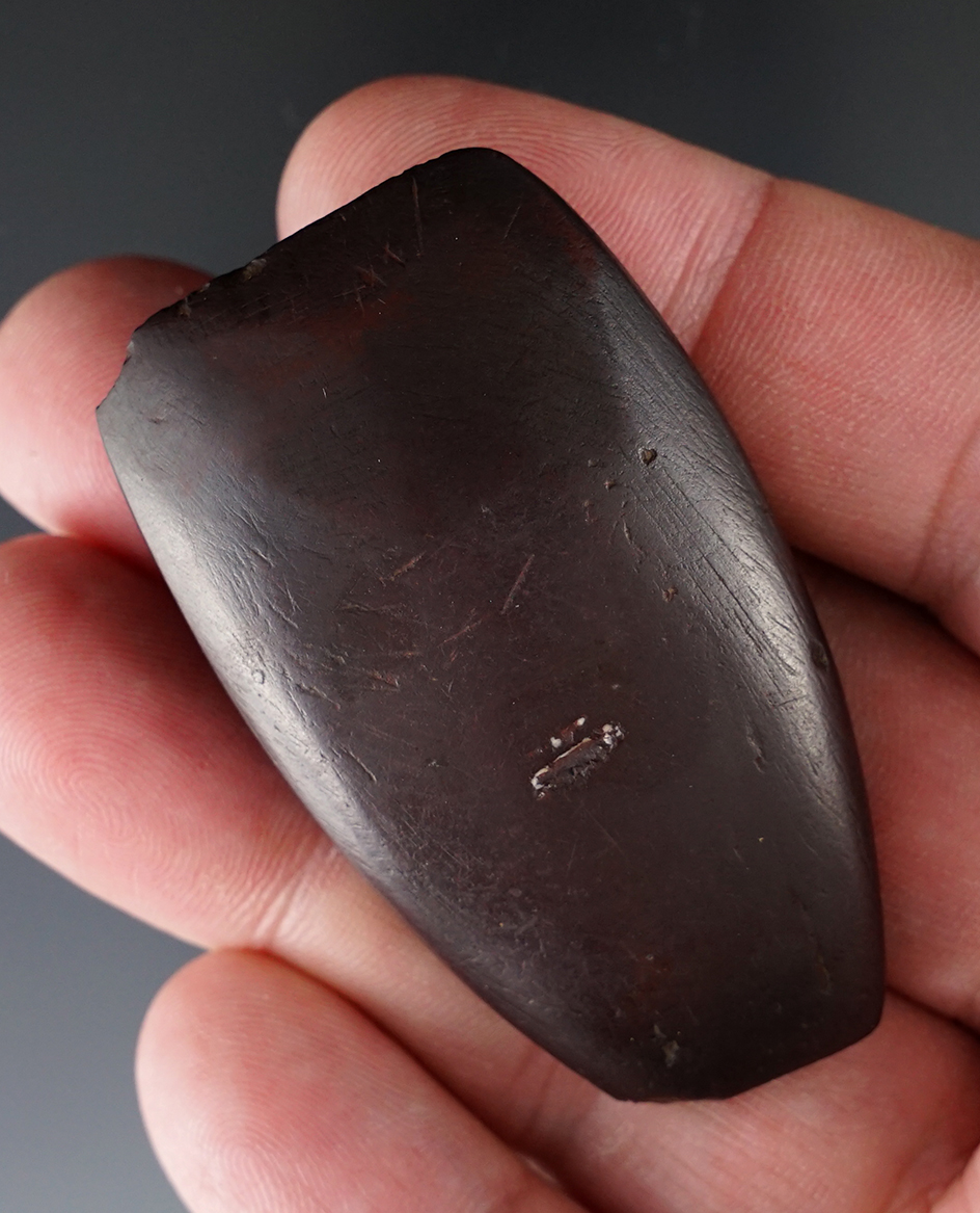 2 1/4" Classic Hematite Celt, very well made. Ex. Billy Hillen, #70, 8-27-1977. Ex. Wehrle, #3472W.