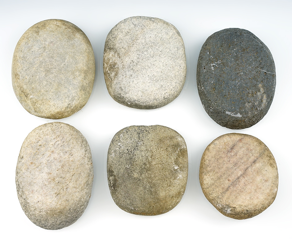 Set of six classic style, well used mano grinding stones found in New Mexico.