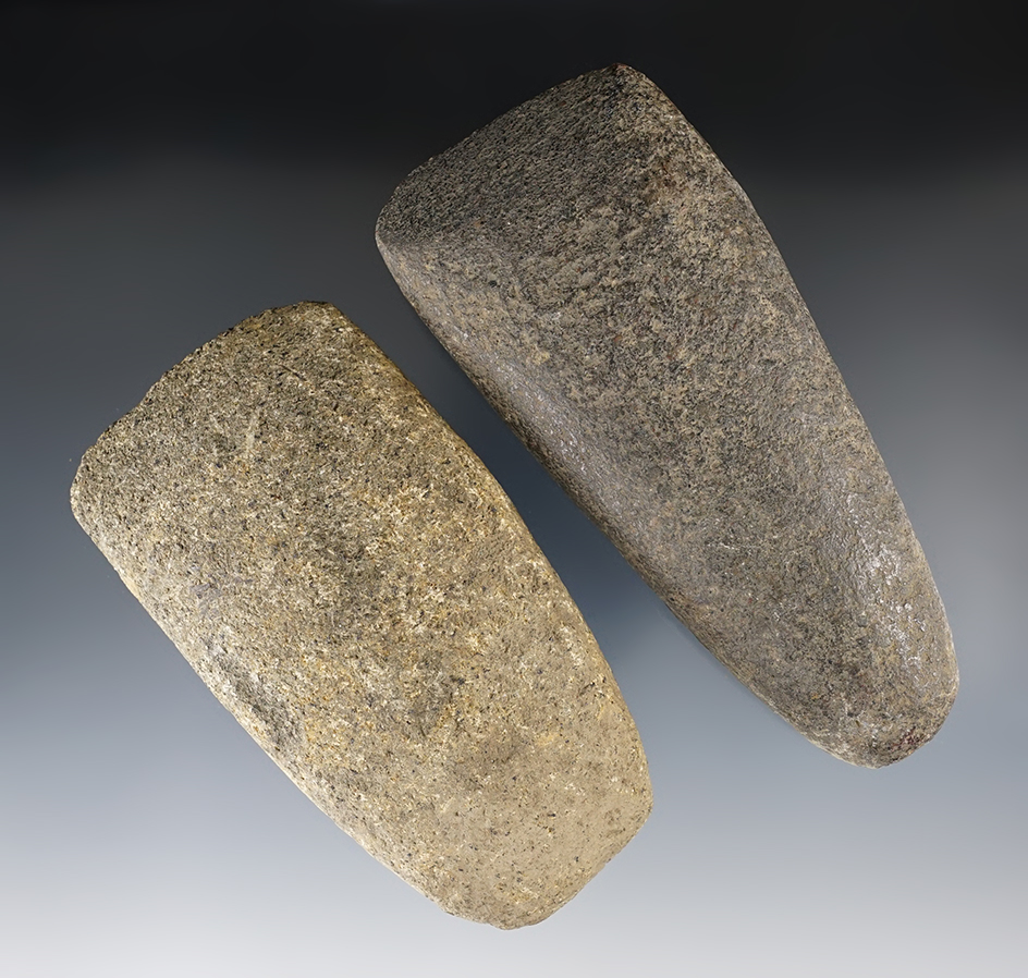 Pair of Hardstone stone tools including a Celt  and an Adze found in Ohio, largest is 4 3/4".