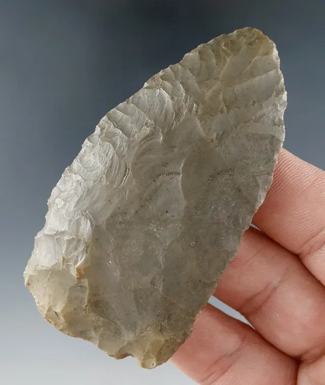 2 15/16" Flint Blade made from Hornstone found in Floyd Co., IN. by Donnie Seiler near Indian Creek.