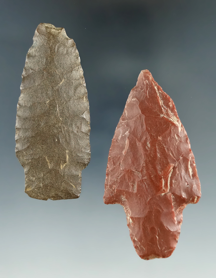 Pair of Arkansas Knives, largest is 2 11/16".