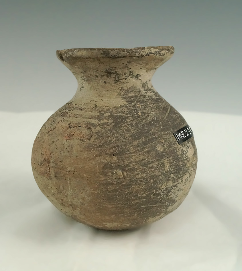 3 5/8" Pre-Columbian pottery jar found in Mexico.