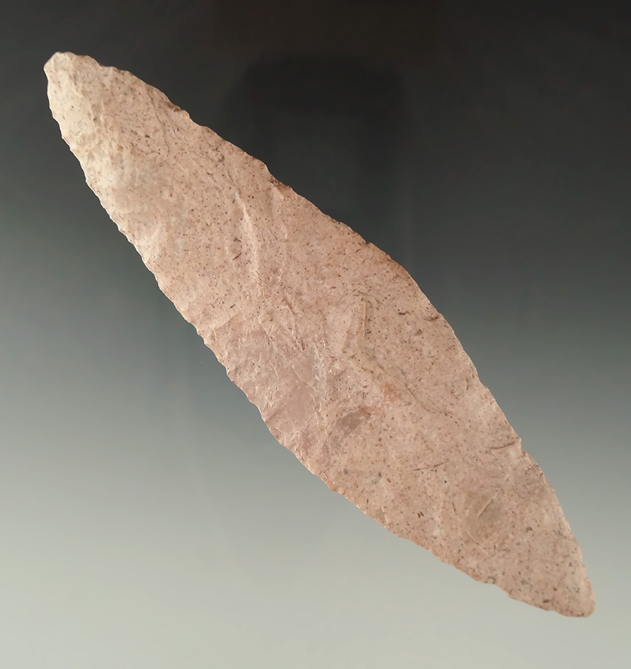 Nice color on this 5 1/16" Harahey Knife found in Oklahoma.  Ex. Charles Shewey.