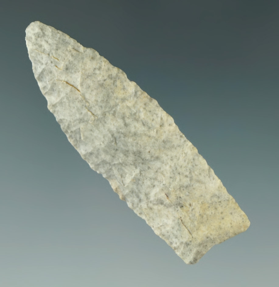 Thin, heavily patinated and well made 2 1/8" Plainview found in Kansas.