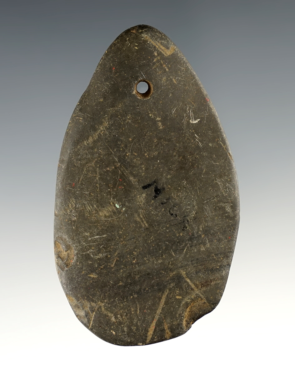 3 3/16"slate Pendant found in Indiana.