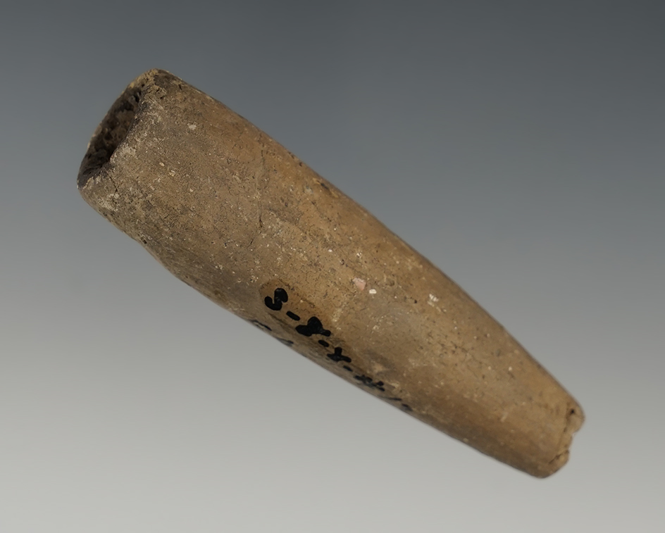 3" nicely crafted clay tube pipe found at a site in New Mexico.