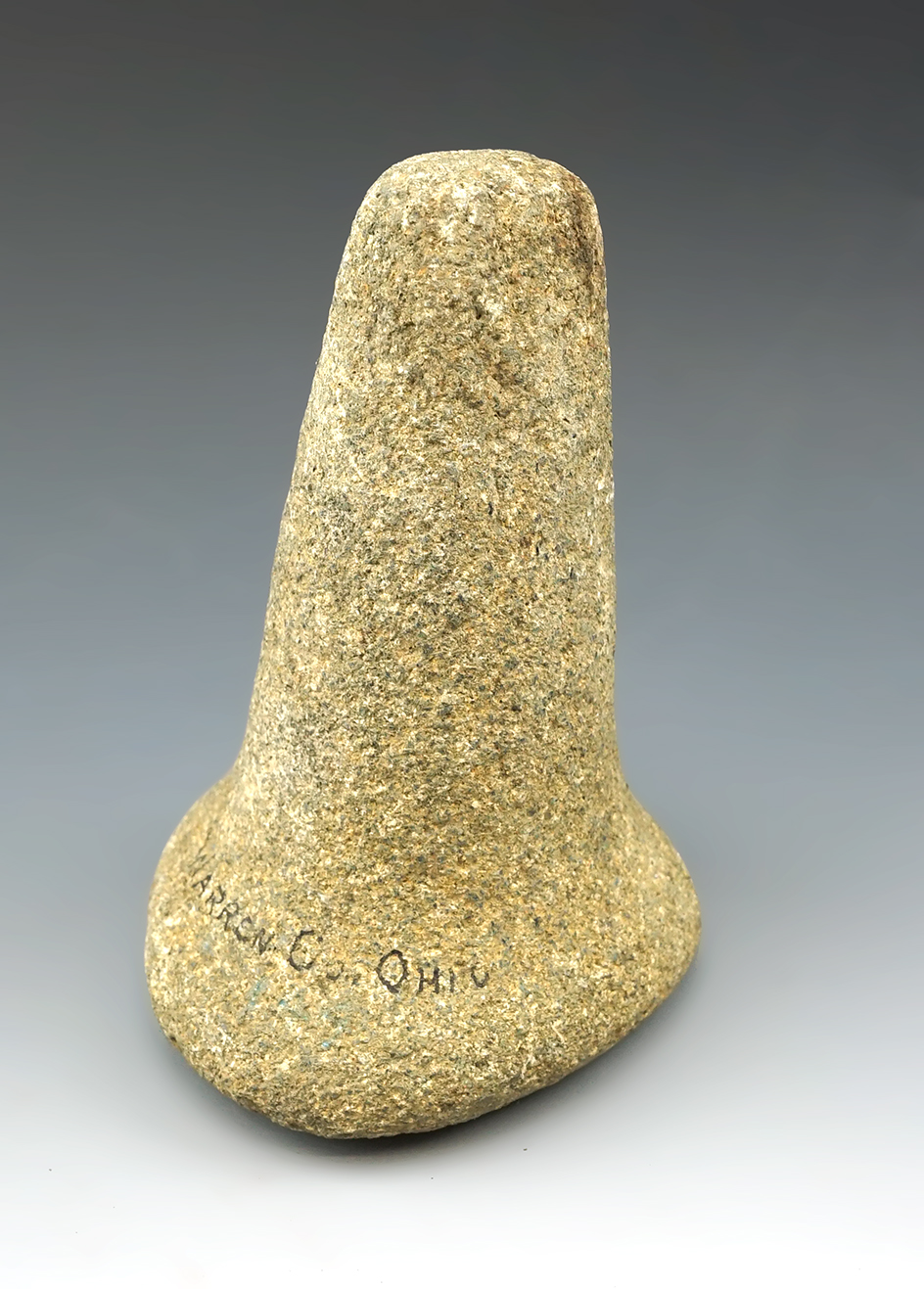 5 3/8" well styled Bell Pestle found in Warren Co., Ohio.