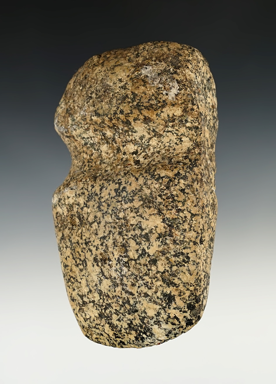 4 3/4" Granite 3/4 Grooved Axe found in Scott Co., Illinois.