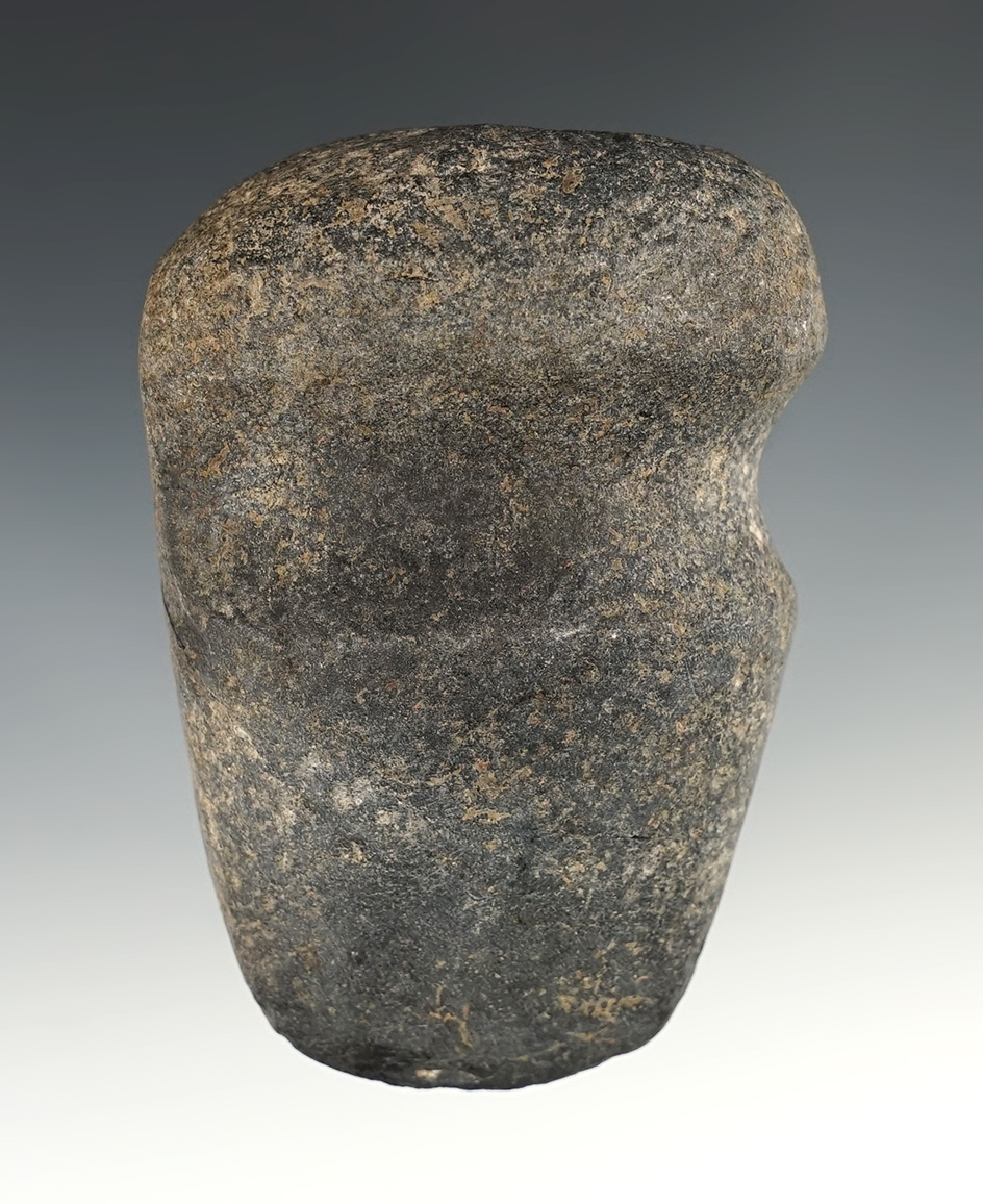 3 5/8" long 3/4 grooved Axe that is broken and glued tight found in Arizona.