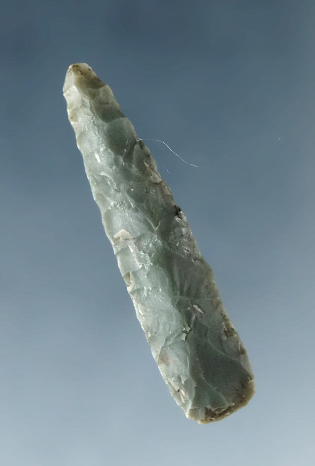 1 1/2" Franciscan chert Drill  found near the Pistol River site. Ex. Eugene Heflin collection.