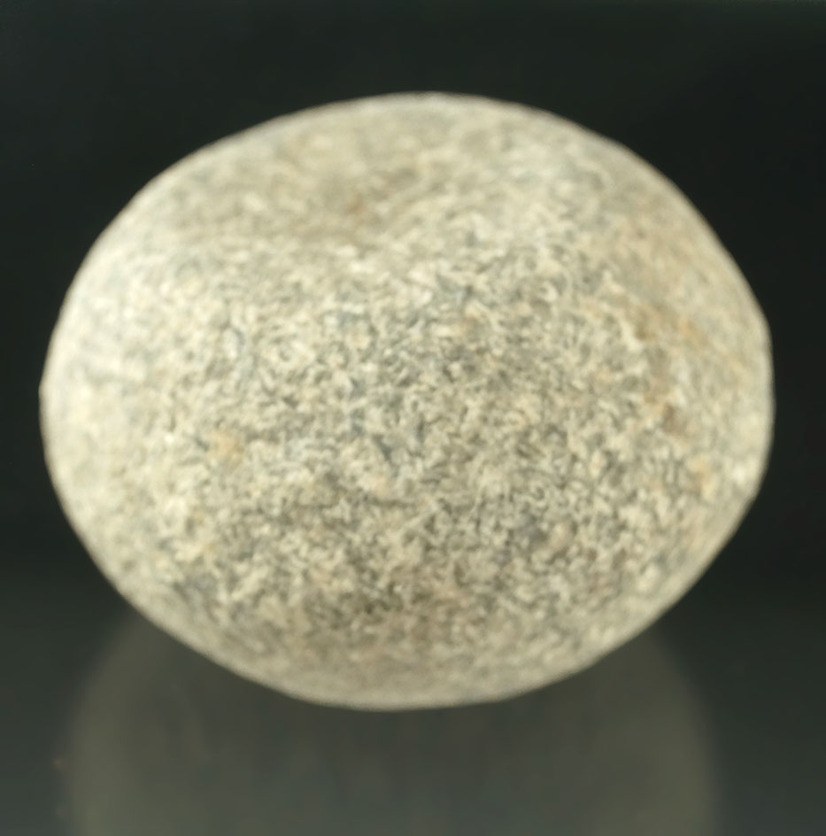 2 7/8" nicely styled Discoidal/Hammerstone found in Adams Co., Illinois. Ex. Len Weidner collection.