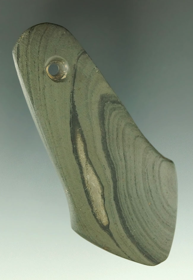 3 1/2" highly banded miniature Anchor Pendant found in Morrow Co., Ohio.