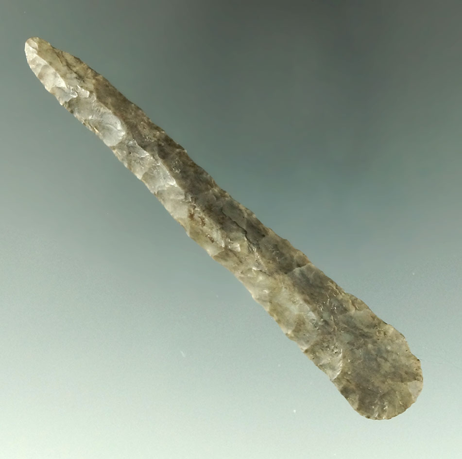 3 5/16" Upper Mercer Flint Drill found in Coshocton Co., Ohio by Jack Hooks. Excellent example.