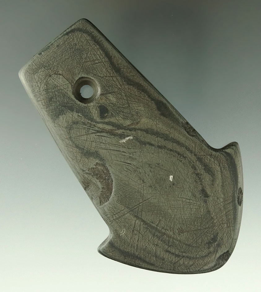 3 3/4" Anchor Pendant made from nicely banded glacial slate - Shelby Co., Ohio. Ex. Ernie Good.