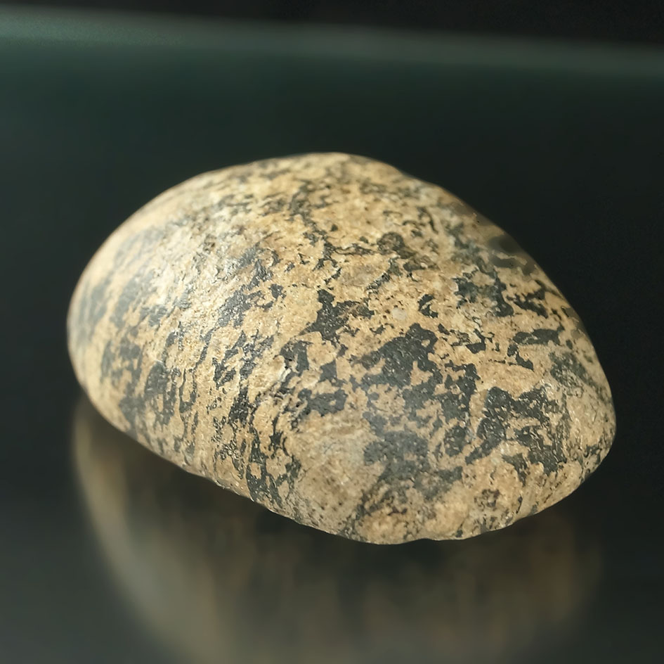 2 3/4" highly colored Gneiss Loafstone found near Circleville Ohio. This is a rare in fine artifact.