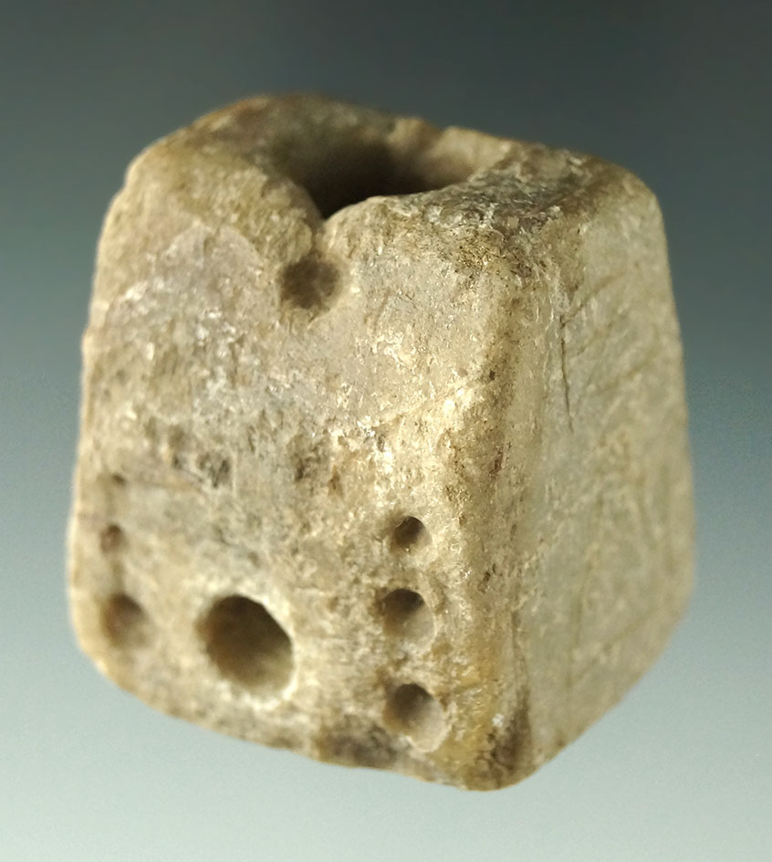 Uniquely styled 1 5/8" Fort Ancient StonePipe found near the Ohio River.
