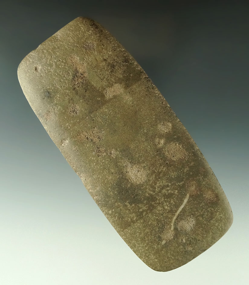 5 9/16" undrilled Gorget made from Hardstone found in Hamilton Co., Ohio that is very well patinated