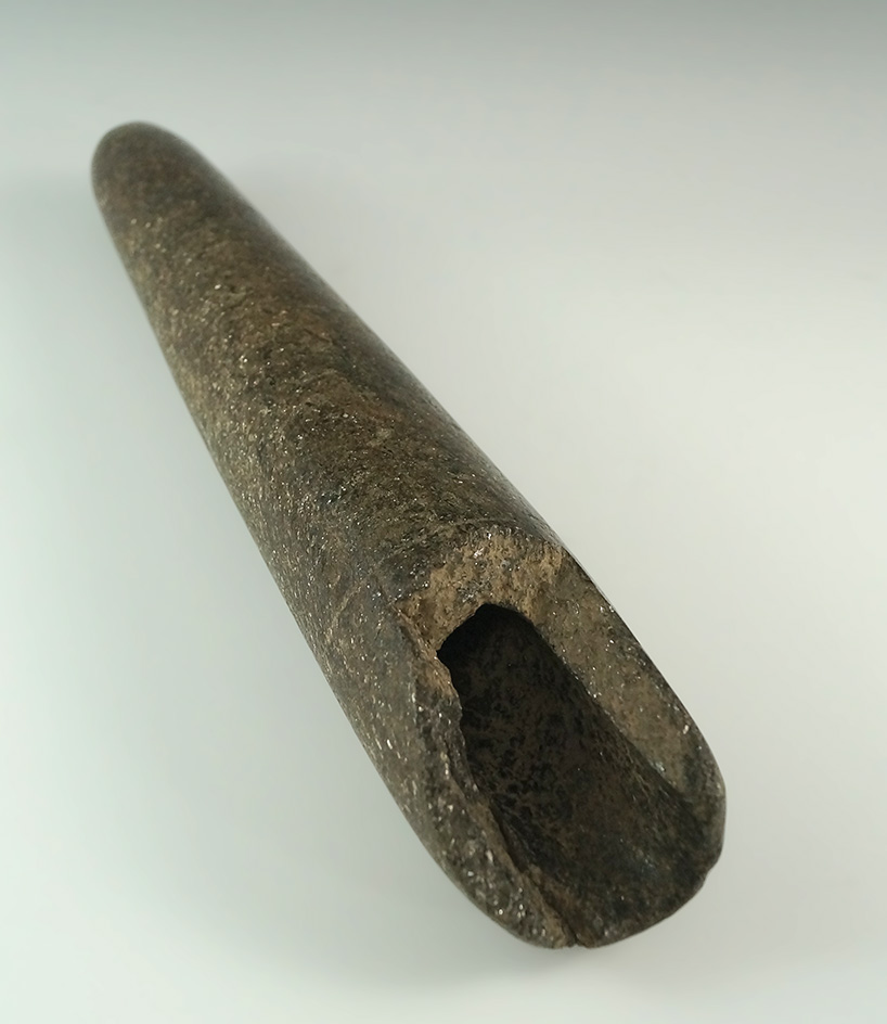 Sale Highlight! very large 12 3/8" long Tube Pipe made from mica schist found in Lancaster Kentucky.