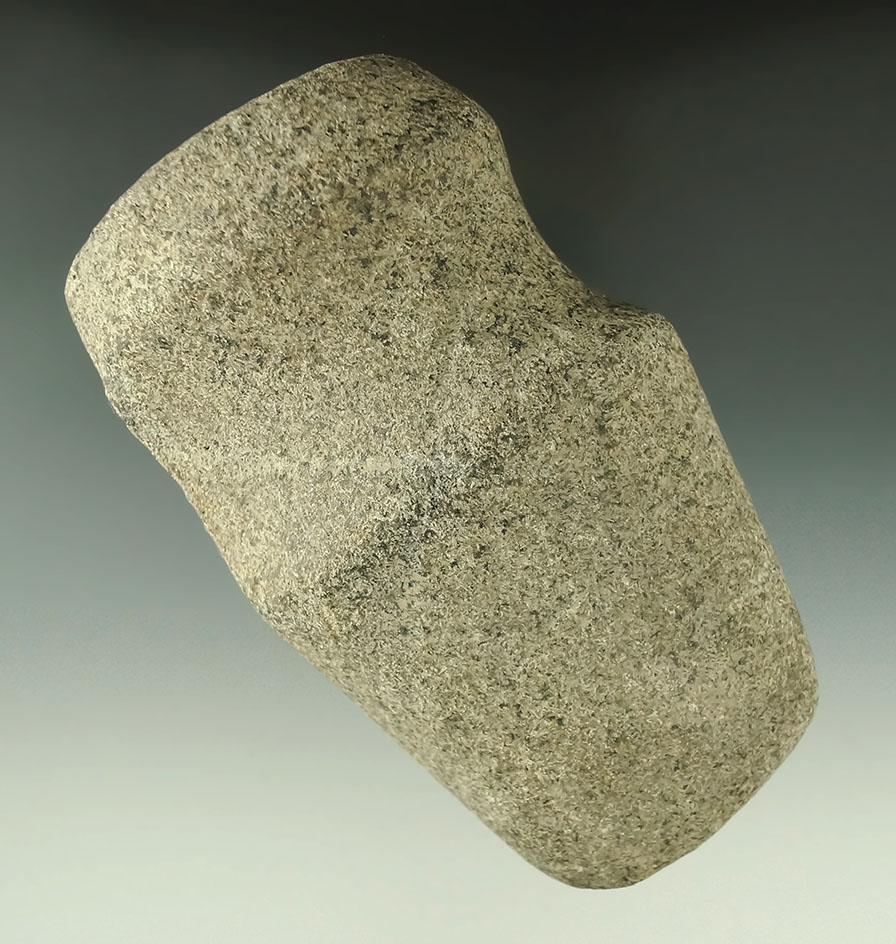 4 3/4" Long 3/4 grooved Axe - used as a Hammerstone based on the bit wear. fFranklin Co., Ohio.