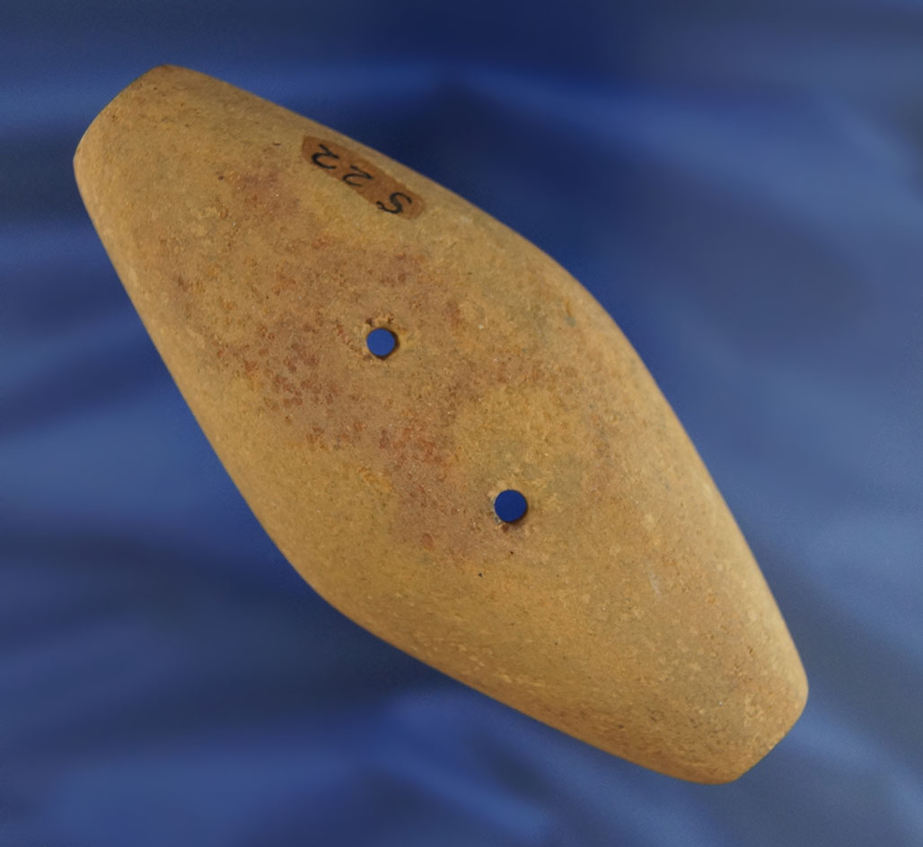 4 1/8" Expanded Center Gorget found in Clermont Co.,  Ohio. Ex. Donaldson, Dr. Bunch collections.