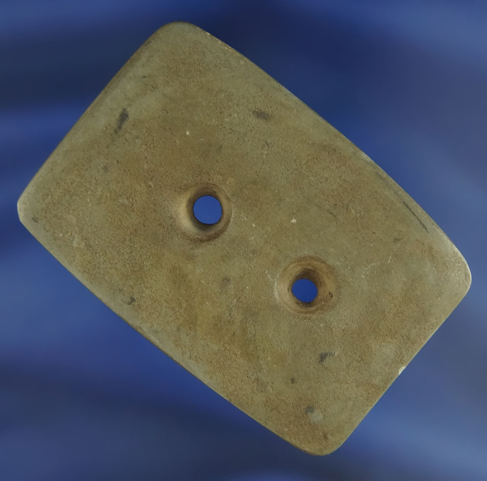 Very unique,  2 3/8" Hopewell Gorget found in Montgomery Co.,  Ohio in excellent condition.