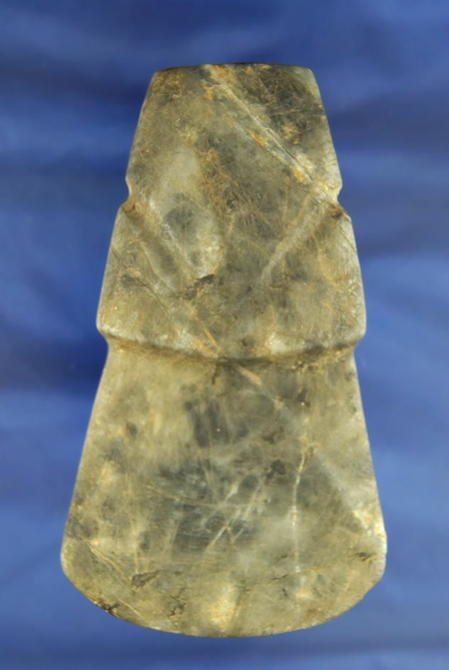 4 1/4" Owl Effigy Jadeite Axe God that is nicely styled and heavily patinated found in Costa Rica.