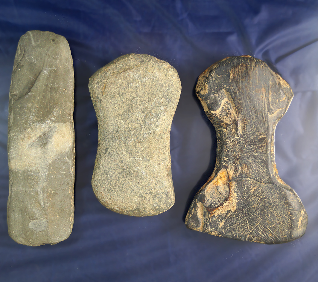 Set of 3 Slate Preforms found in Ohio, largest is 5 3/4".