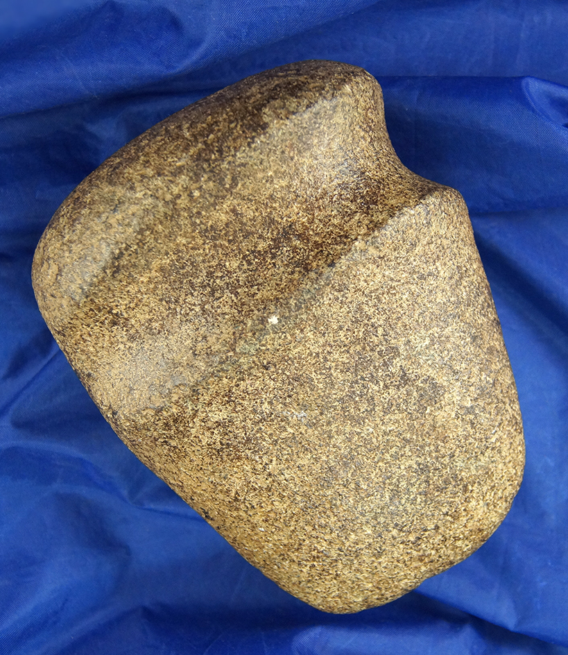 Very well defined 5 3/16" long Raised Ridge 3/4 Grooved Axe found in Wood Co., Ohio.