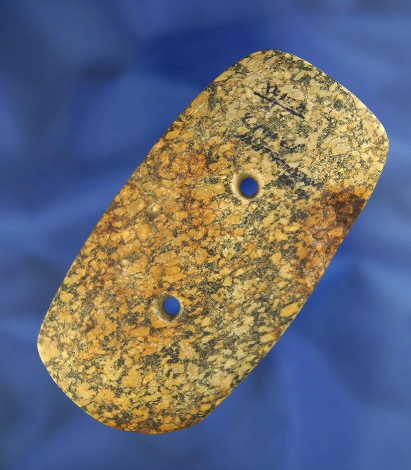 3 11/16" Hardstone Gorget found in Montgomery Co.,  Ohio.