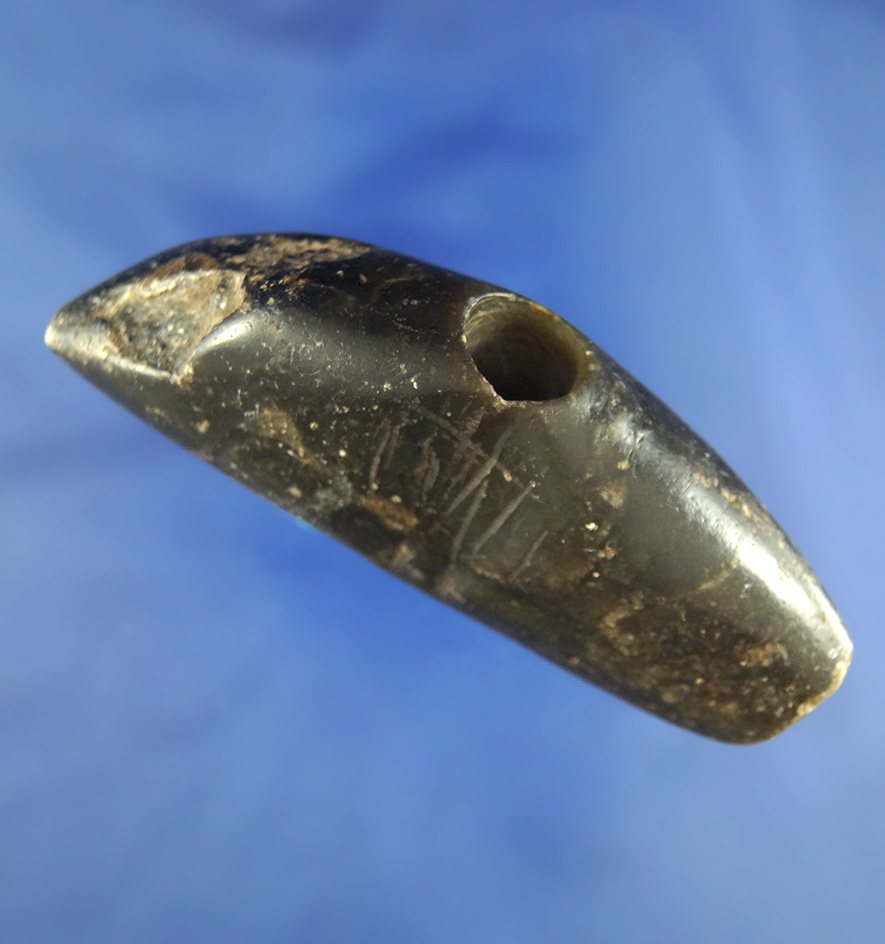 3 3/4" Pick Bannerstone - Ohio - Chlorite some ancient damage but still a wonderful rare material-