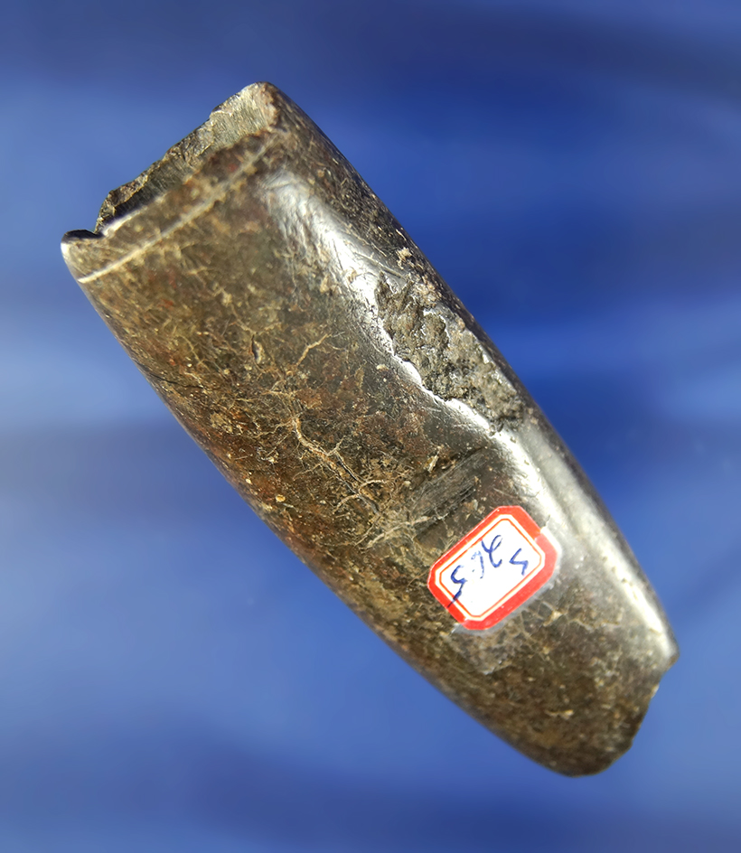 3 9/16" Adena Tube Pipe - Chlorite- Summit Co.,  Ohio. Ex. Bill Teil, Jim Miller collections.