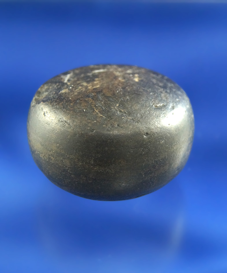2" highly polished Diorite Discoidal found in Ross Co.,  Ohio in excellent condition with great pati