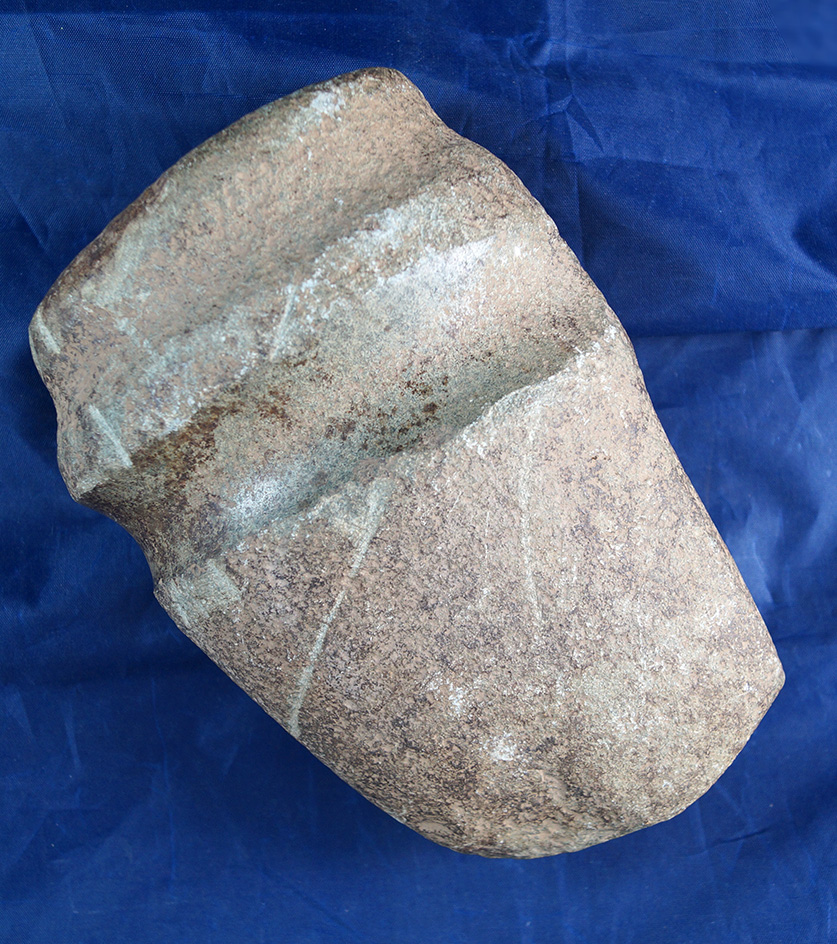 Rare Style! 6 1/2" Heavily patinated Double Grooved Axe found in Ohio that was well used .