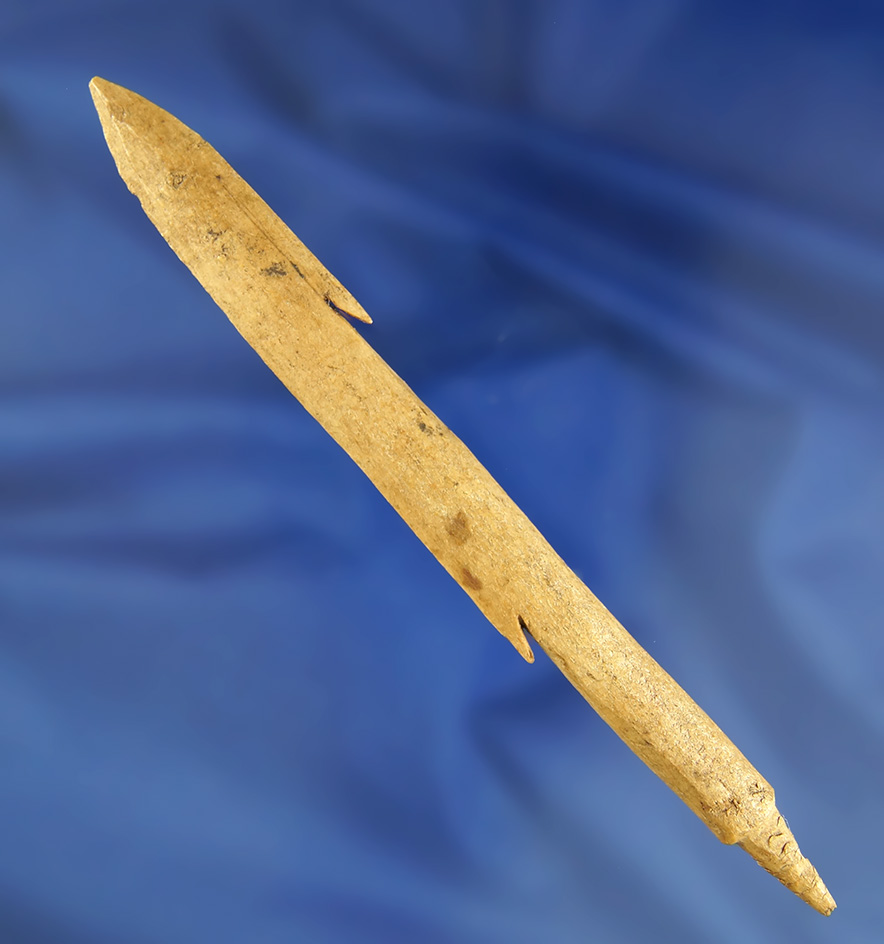 5 11/16" Alaskan socketed harpoon tip made from bone.