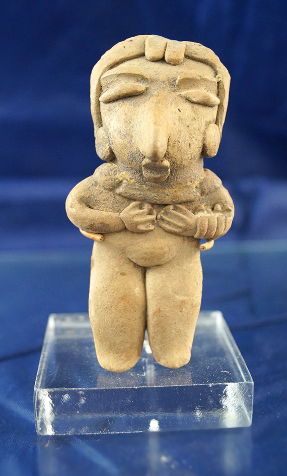 3 1/4" tall Pre Columbian Chupicuaro Pottery Figure found in Mexico.