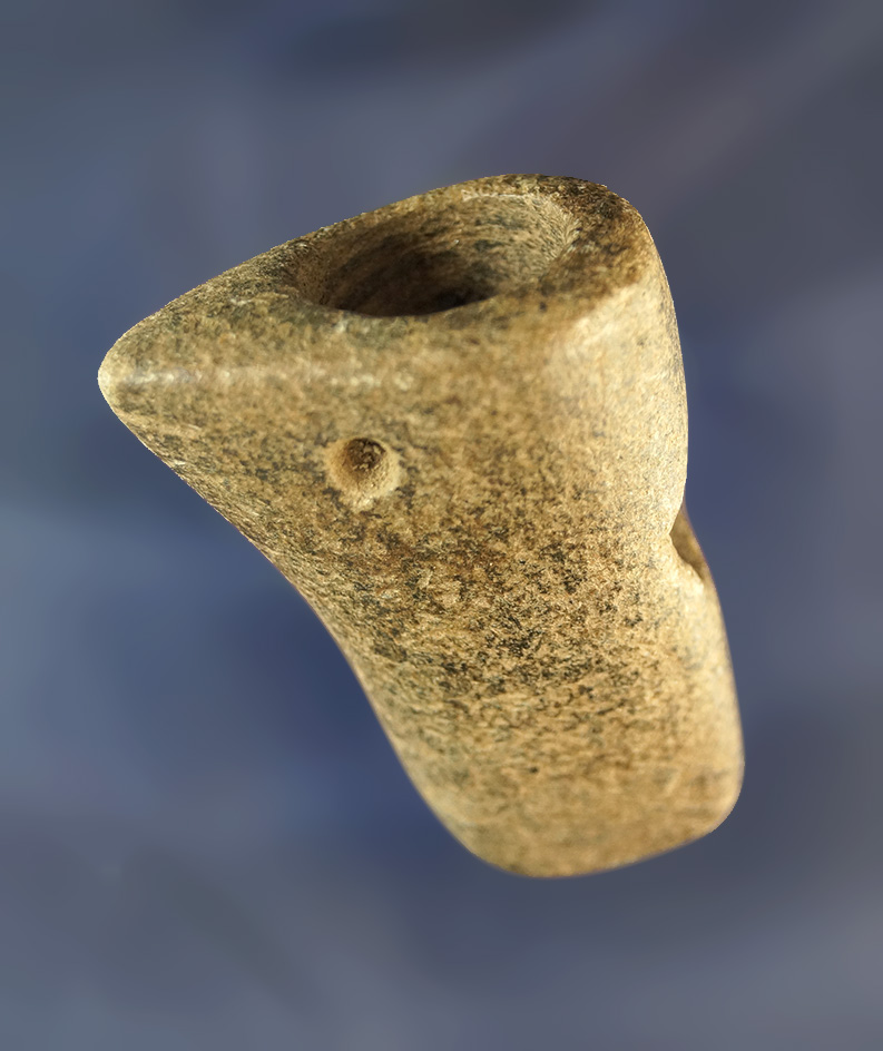 1 7/8" well styled Bird Effigy Pipe made from Hardstone found in southern Indiana.