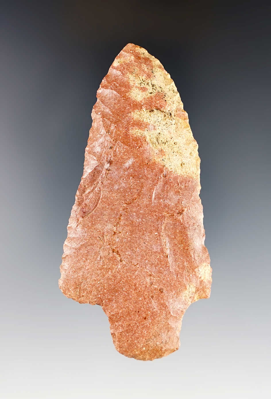 3 7/16" Stemmed Knife found in Florida. Made from colorful flint.