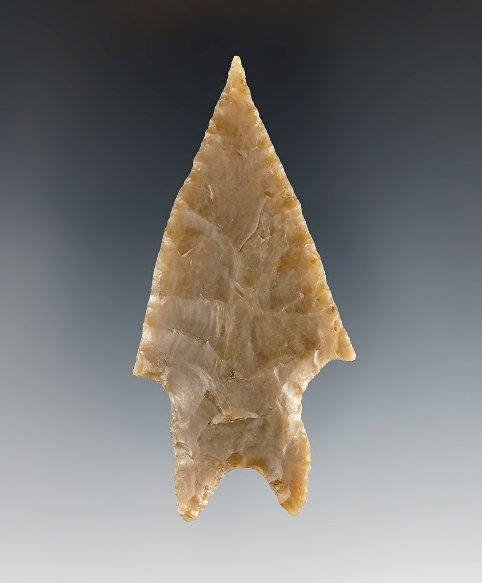 2 7/8" well made Pedernales found in Edwards Co., Texas. Comes with an Arnold COA.