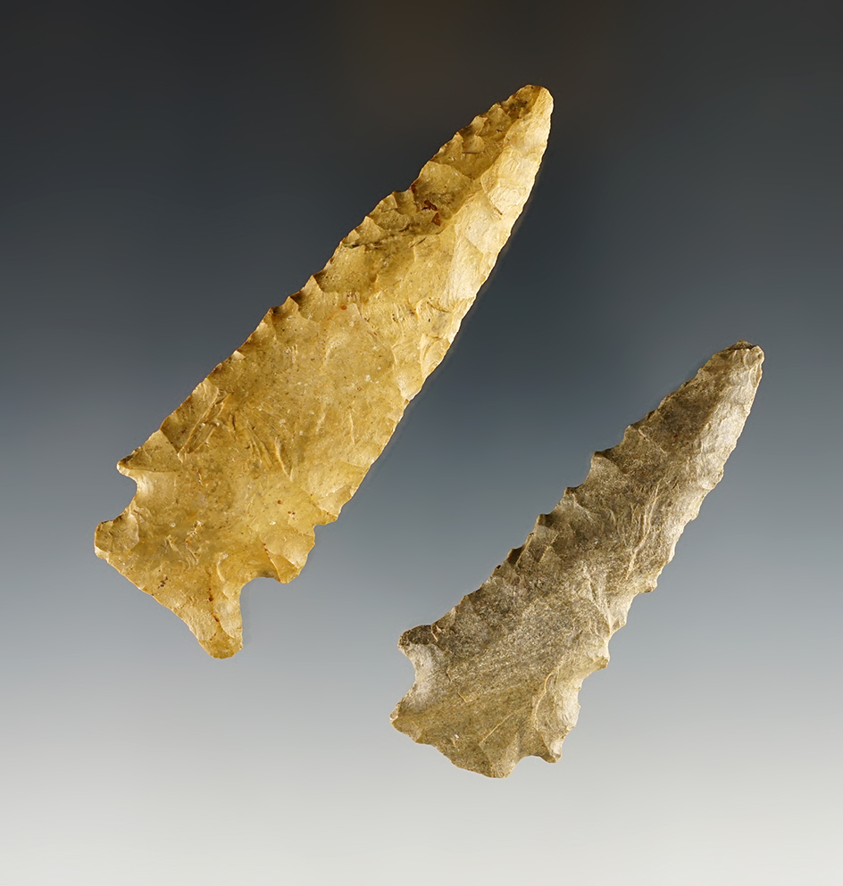 Pair of Knives found by James Thompson in Davis Co., Kentucky. The largest is 3 5/8".