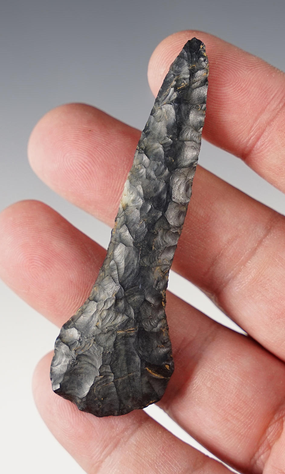 Beautifully flaked 3" Ohio Paddle Drill made from Coshocton Flint.