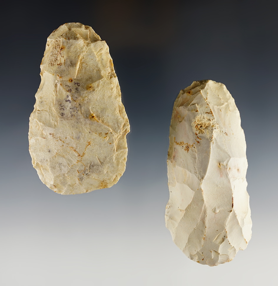 Pair of Dalton Adzes found in Pulaski Co., Illinois. Ex. Don Simmons collection.