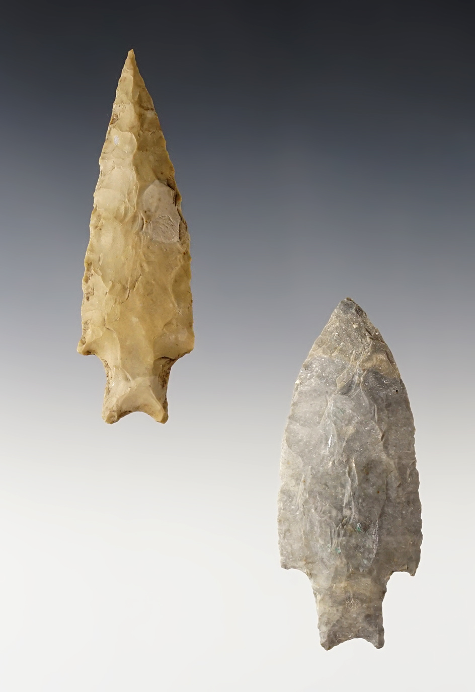 Pair of nice Texas Pedernales Points. The largest is 3 3/16".